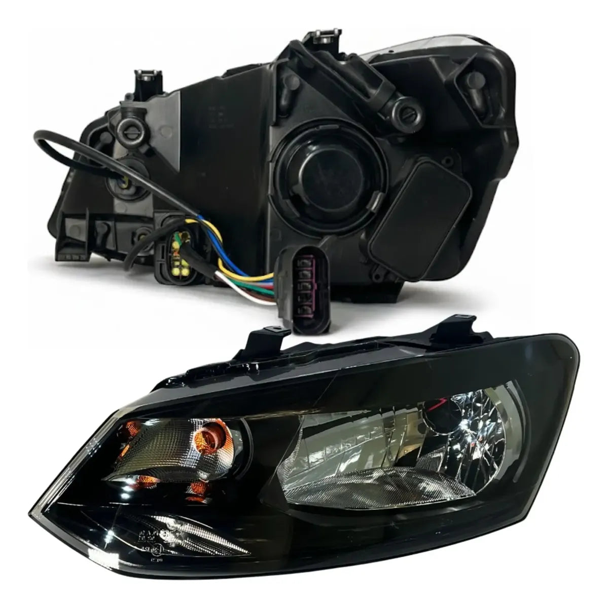 Par de Faros con Motor para Vento 2014 a 2015 Fondo Negro