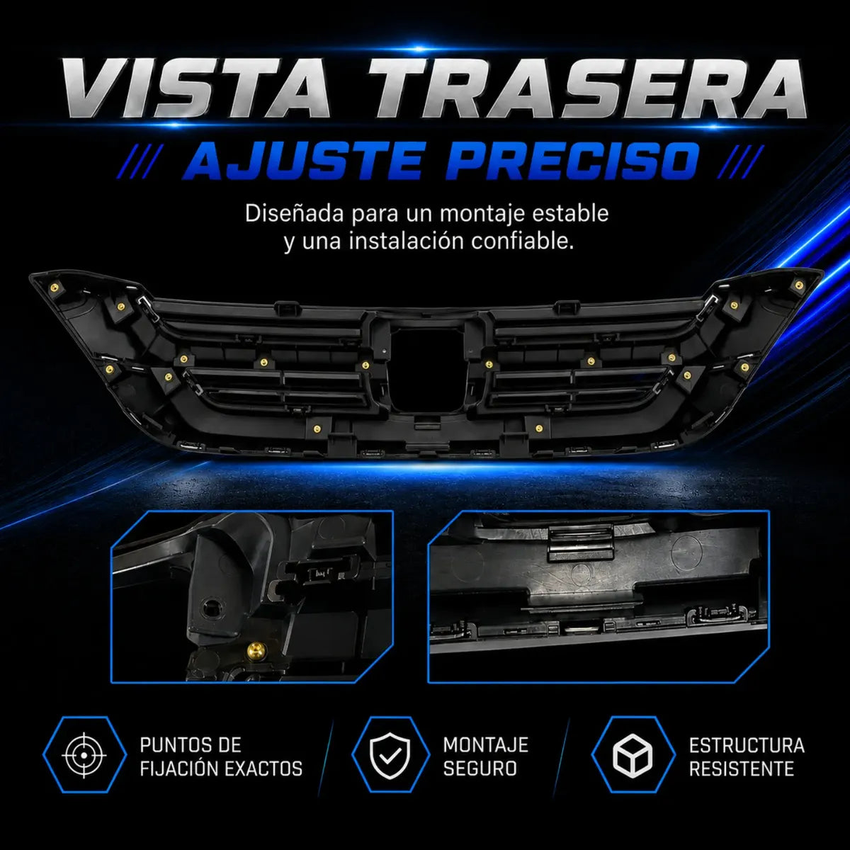 Parrilla Delantera para Honda CR-V 2010 a 2011 con Filo Cromado