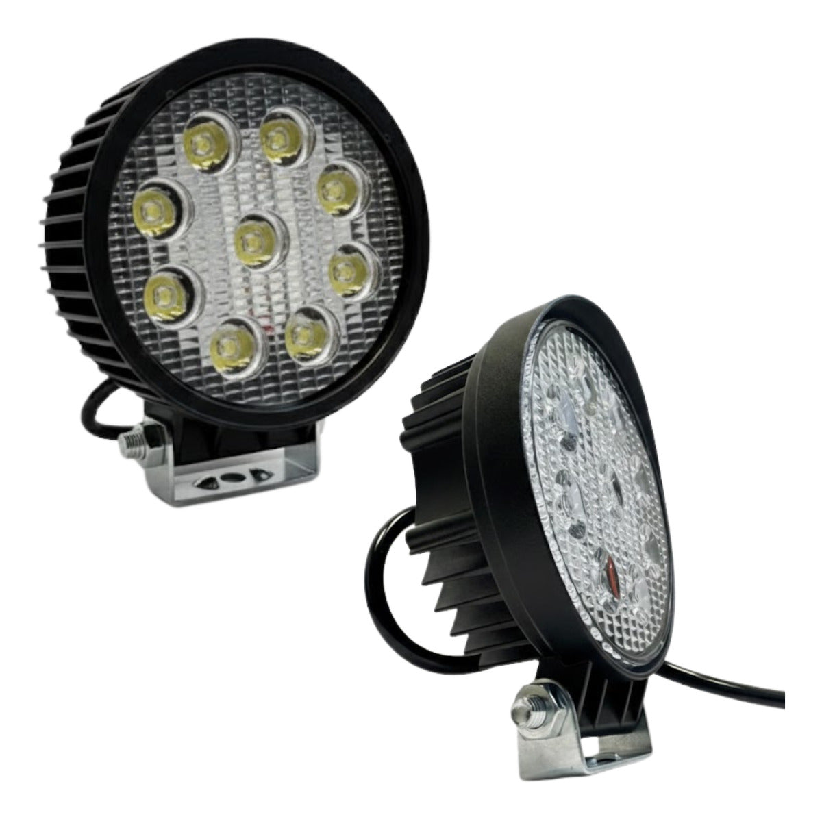 Par Faros Led Redondo 100% Aluminio Disipador Grueso