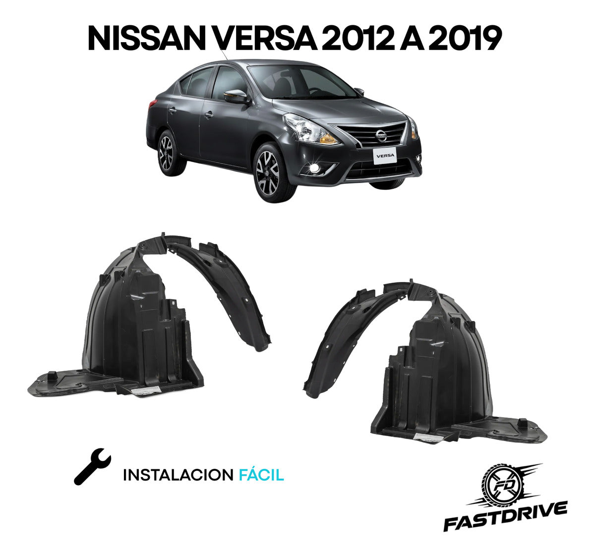 Par De Tolvas Salpicadera Nissan Versa 2012 A 2019 Fastdrive