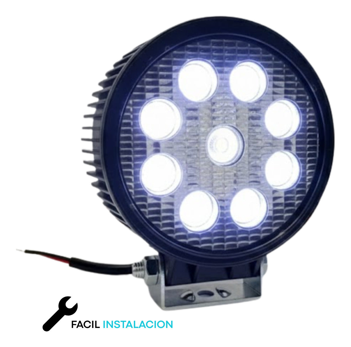 Par Faros Led Redondo 100% Aluminio Disipador Grueso
