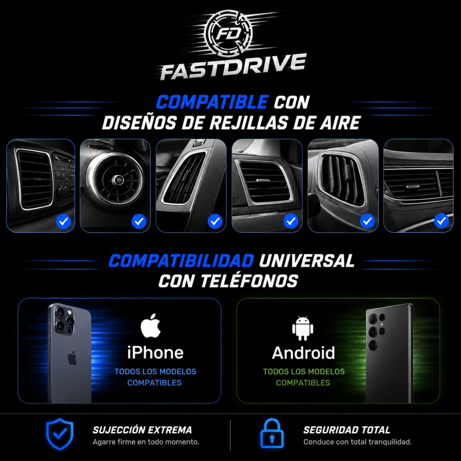 Soporte Celular Para Auto Ajustable Rejilla Aire Universal