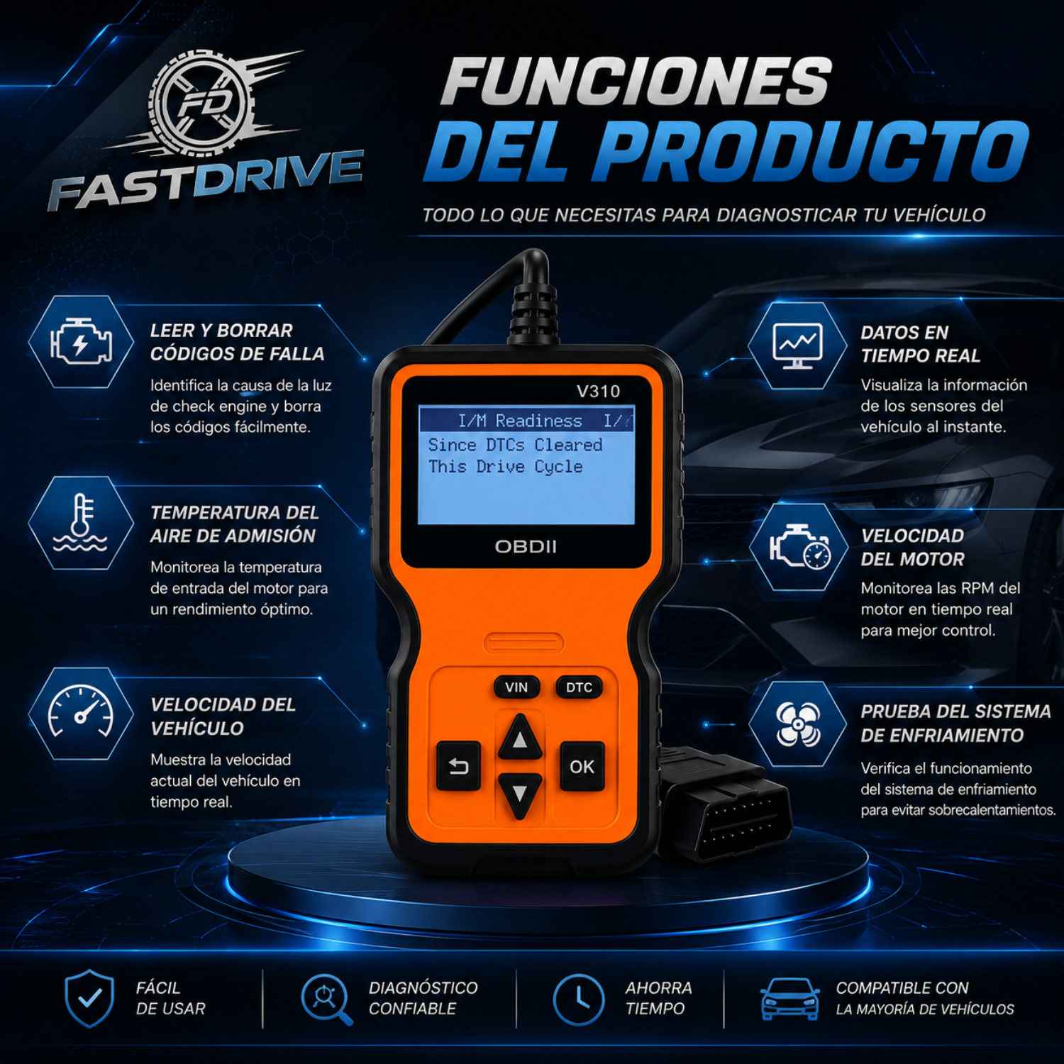 Scanner Automotriz Profesional Multilenguaje Para Diagnóstico Vehicular Fastdrive
